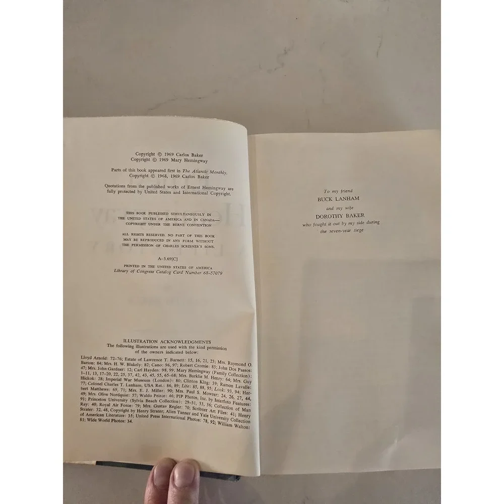 Ernest Hemingway: A Life Story‎ by Carlos Baker (1969, Book Club Edition HCDJ)